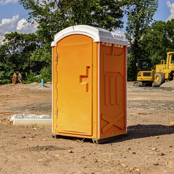 how often are the porta potties cleaned and serviced during a rental period in Belding